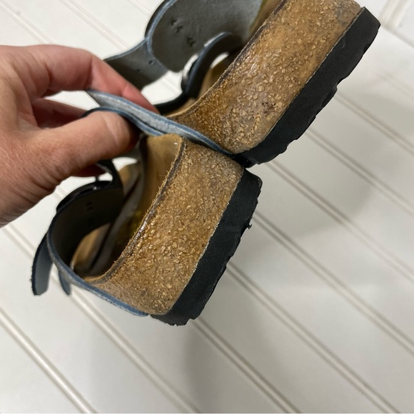 Birkenstock Papillio Blue Shiny Arizona Sandals 619 - Picture 8 of 9